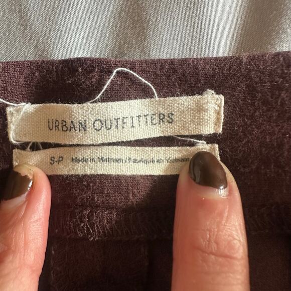 Urban Outfitters, Maroon, Pleated, Flare/Wide Leg, Trousers- S - Picture 3 of 12